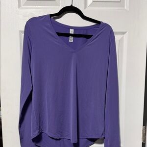 Zyia Purple V-Neck Long Sleeve Top